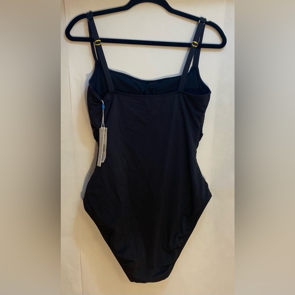 NWT Bleu Rod Beattie Woman’s Kore Scoop Neck One-Piece Black Swimsuit Size 10 - Picture 6 of 12